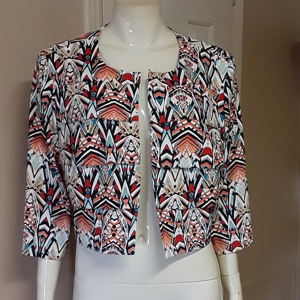 I.N. Studio Colorful Blazer Jacket Open Front
